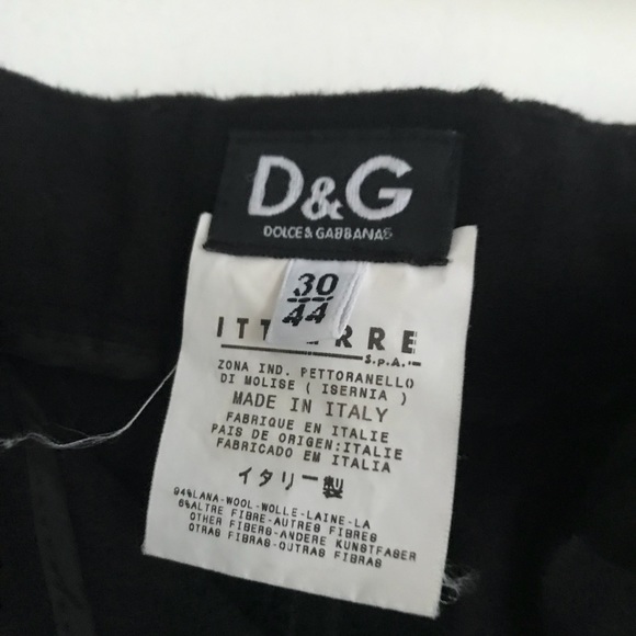 Black cotton / linen slacks D&G authentic